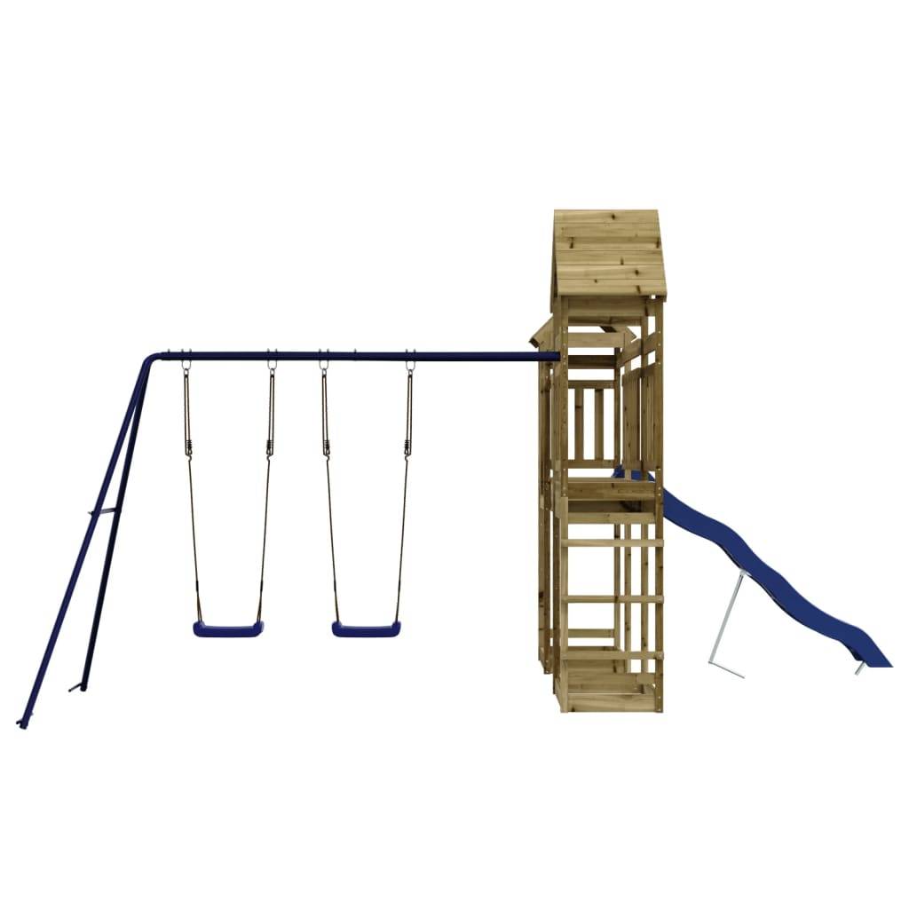Helloshop26 - Aire de jeux d'extérieur balançoires toboggan portiques robuste jeux jardin 492 x 358 x 238 cm bois de pin imprégné - Imagen 2