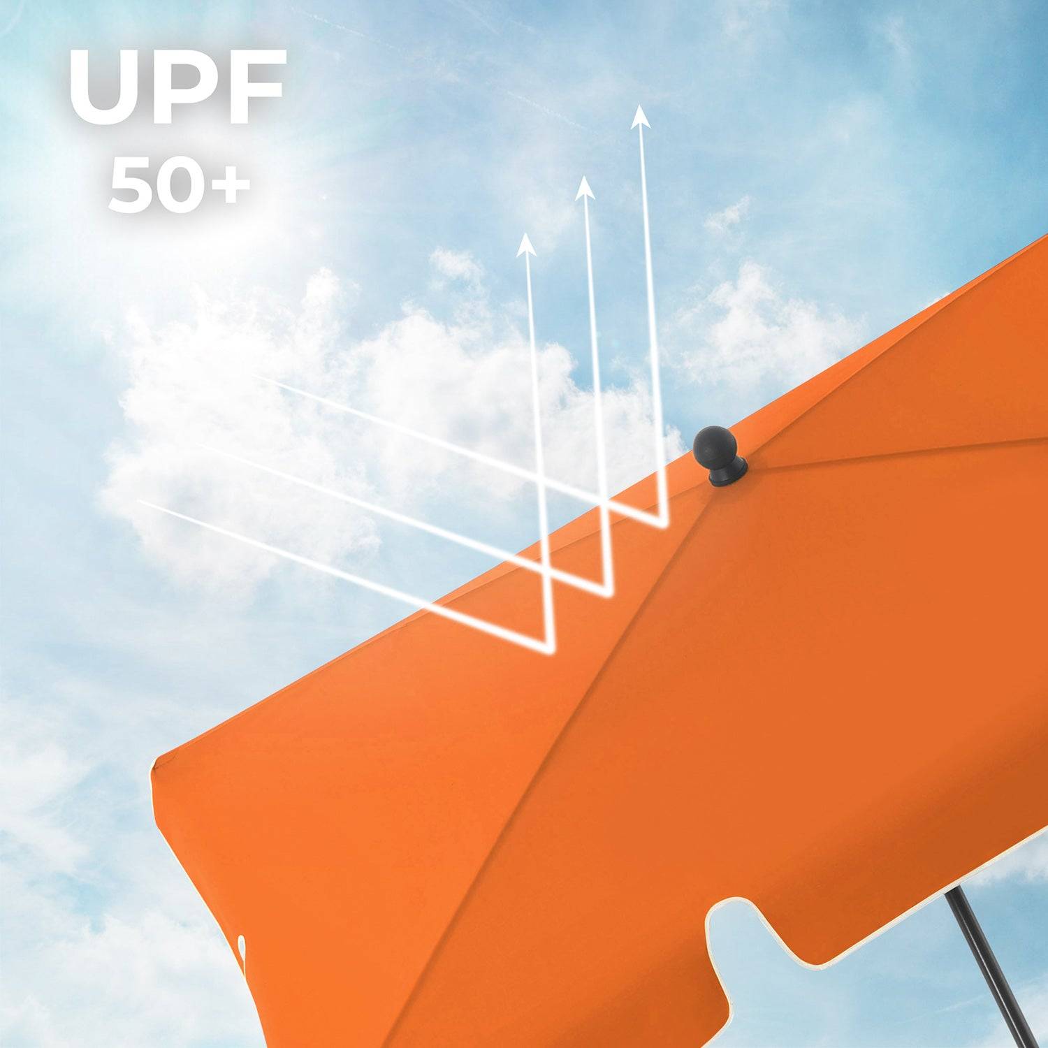 Helloshop26 - Parasol de balcon rectangulaire 2 x 1 25 m protection UPF 50+ ombrelle toile avec revêtement en pa sac de transport terrasse jardin sans socle orange - Imagen 2