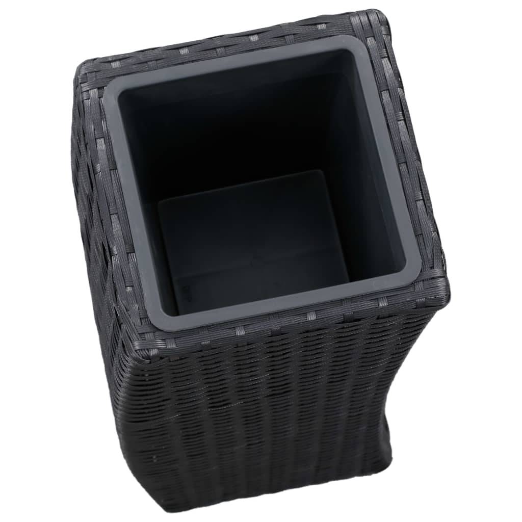 Helloshop26 - Jardinière lit surélevé plantes fleurs jardin 3 pcs résine tressée noir - Imagen 7