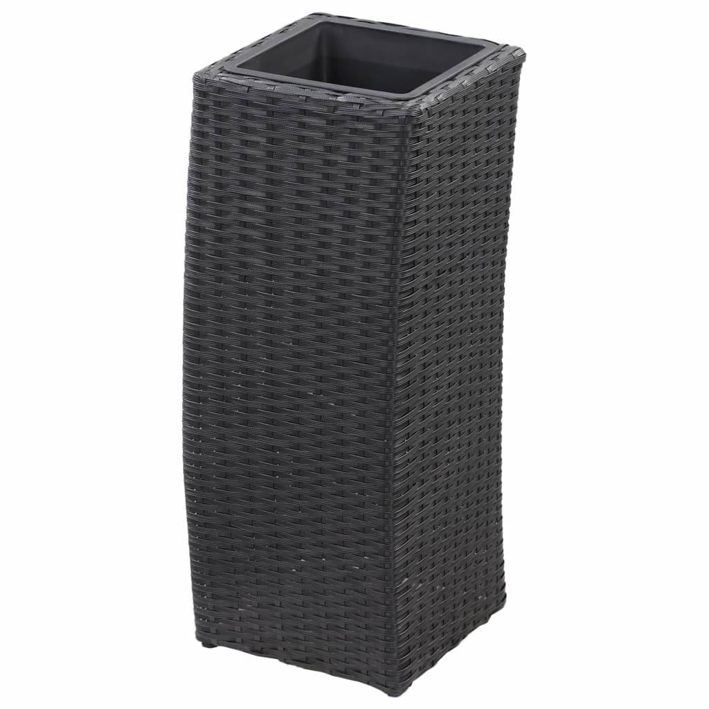 Helloshop26 - Jardinière lit surélevé plantes fleurs jardin 3 pcs résine tressée noir - Imagen 6