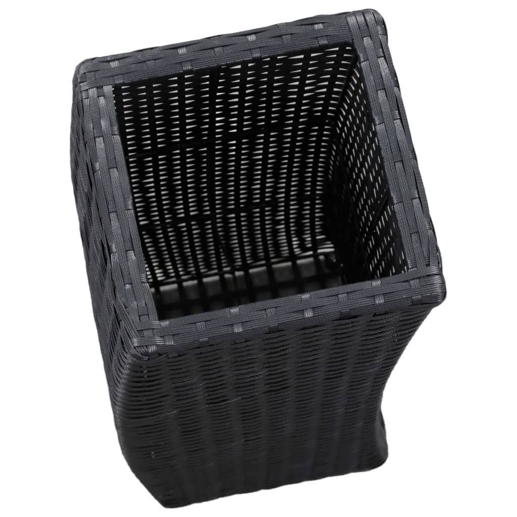 Helloshop26 - Jardinière lit surélevé plantes fleurs jardin 3 pcs résine tressée noir - Imagen 8