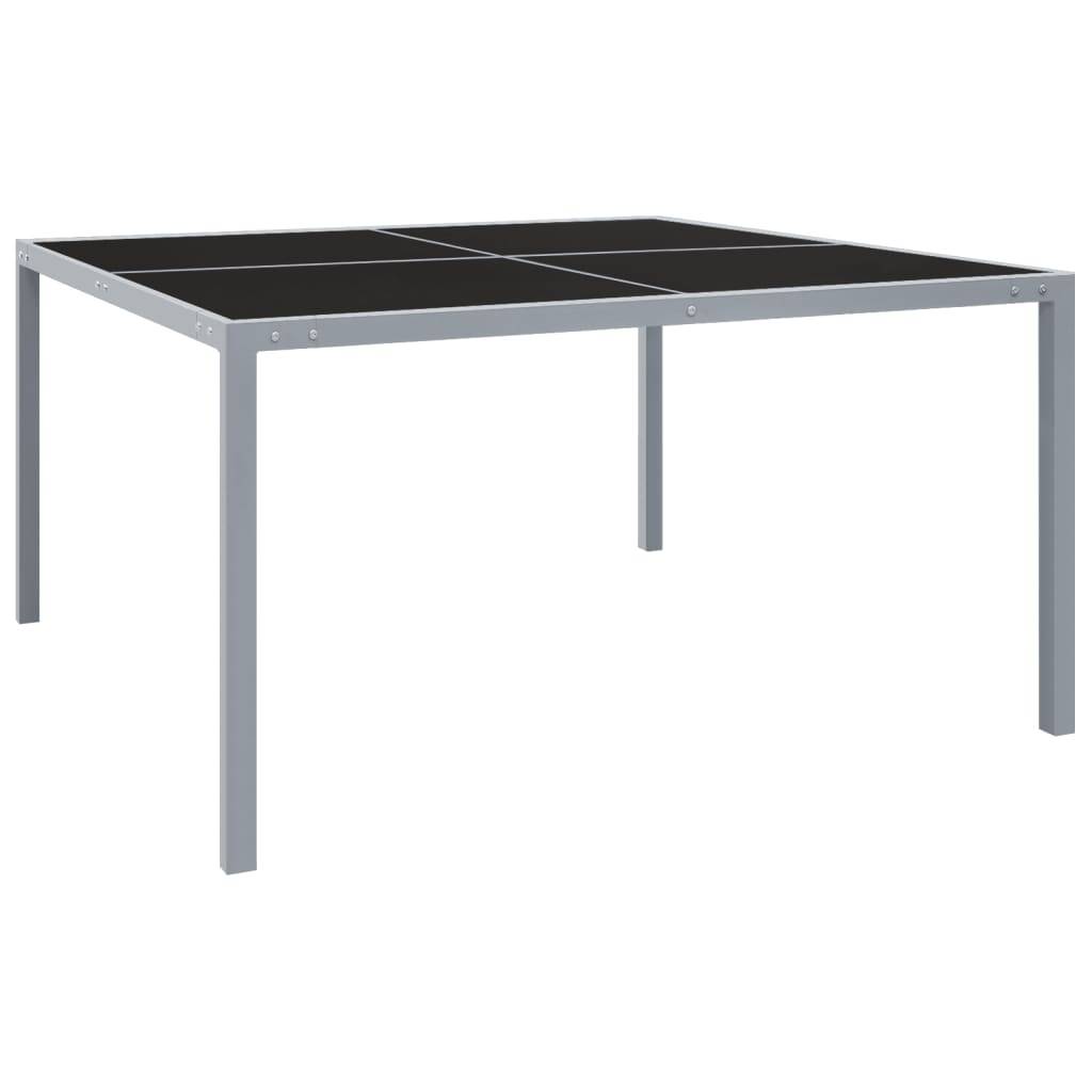 PANGIVO - Table de jardin acier et verre gris 130 x 130 x 72 cm - PANGIVO - Image 1