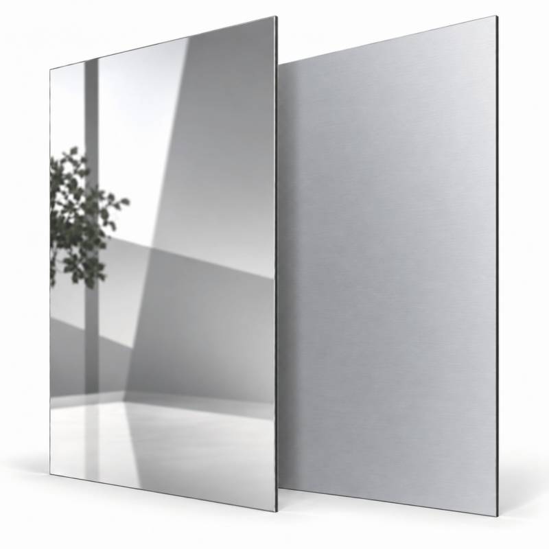 Crédence réversible alu miroir/brut - 3 mm - 2 formats - Coloris Miroir/alu brut, Epaisseur 3 mm, Largeur 100 cm, Longueur 200 cm