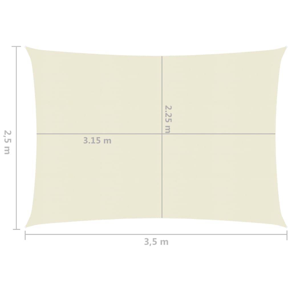 Helloshop26 - Voile d'ombrage 160 g/m² crème 2,5 x 3,5 m pehd - Imagen 6