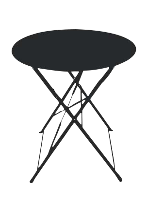 Châlet-Jardin - Table ronde d'extérieur pliante Bistro en acier - Noir Chalet & Jardin - Image 1