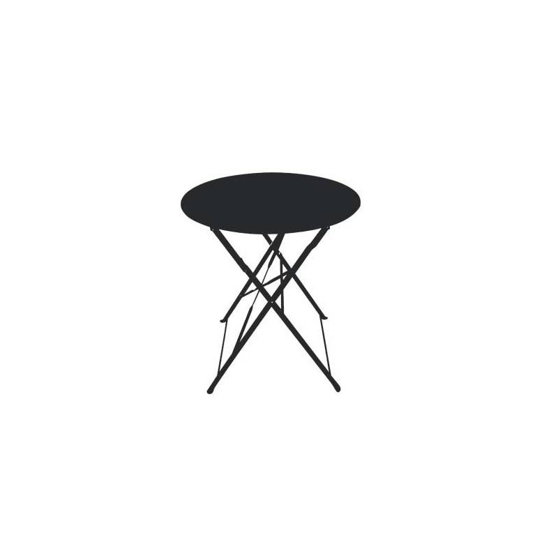 Châlet-Jardin - Table ronde d'extérieur pliante Bistro en acier - Noir Chalet & Jardin - Image 2