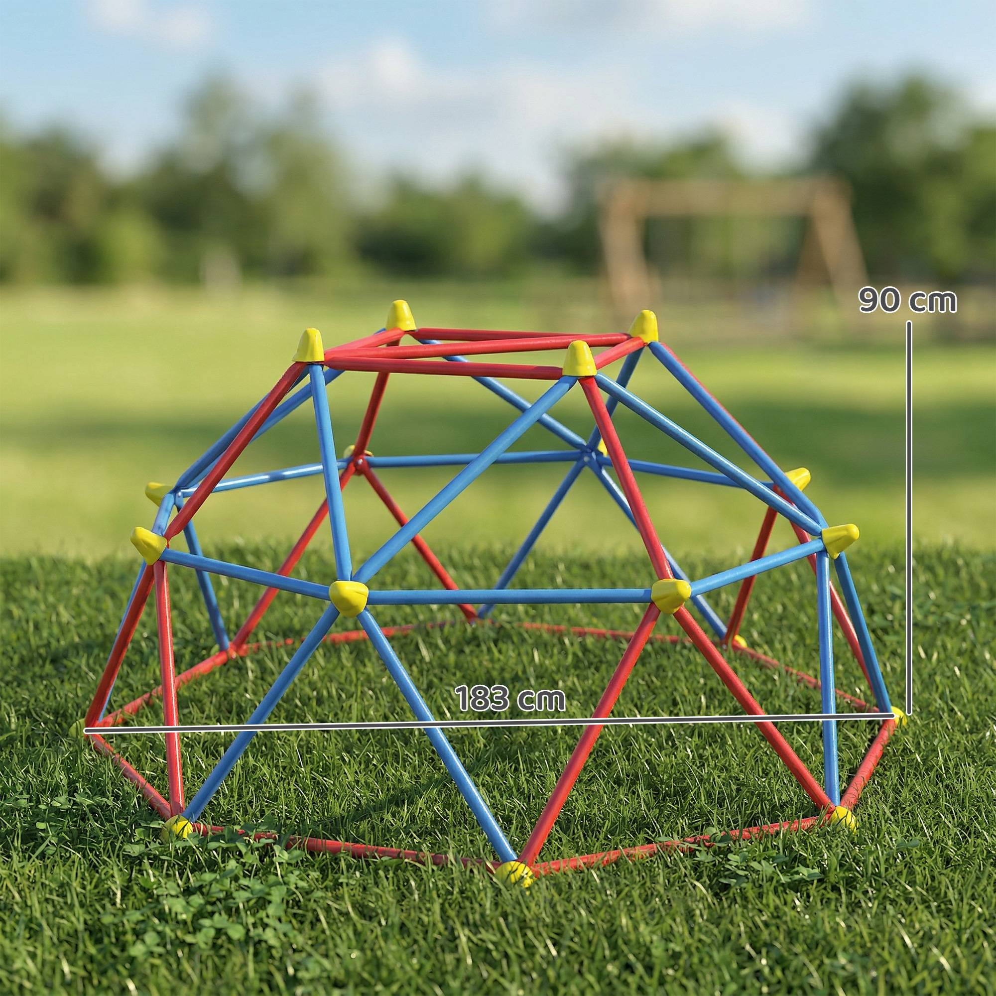 Dôme d'escalade enfant cage d'escalade structure en métal charge max. 180 kg assemblage facile 183 cm multicolore - Image 5