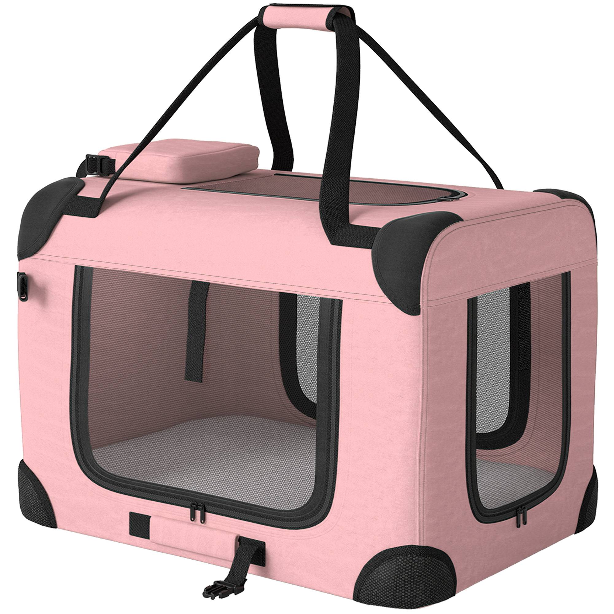 Sac de transport en tissu Oxford pour chat et chien pliable 60x41x41 Rose - ComfortXL Outdoor Living - Image 2