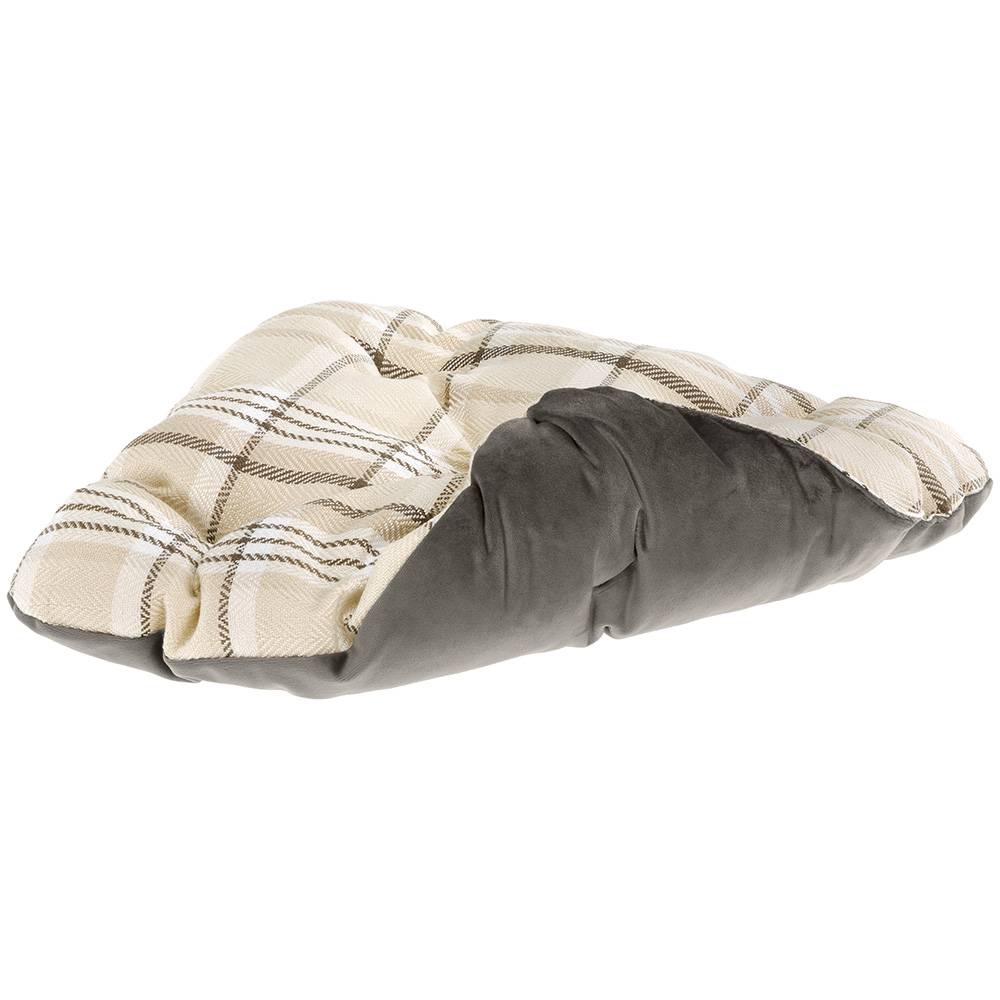 Ferplast - Ferplast, maisonnette pour  chats d'intérieur EDINBURGH, couchage avec coussin, lit pour chats, écossais, velours doux, lavable, 44x44x33, MARRON - Imagen 4