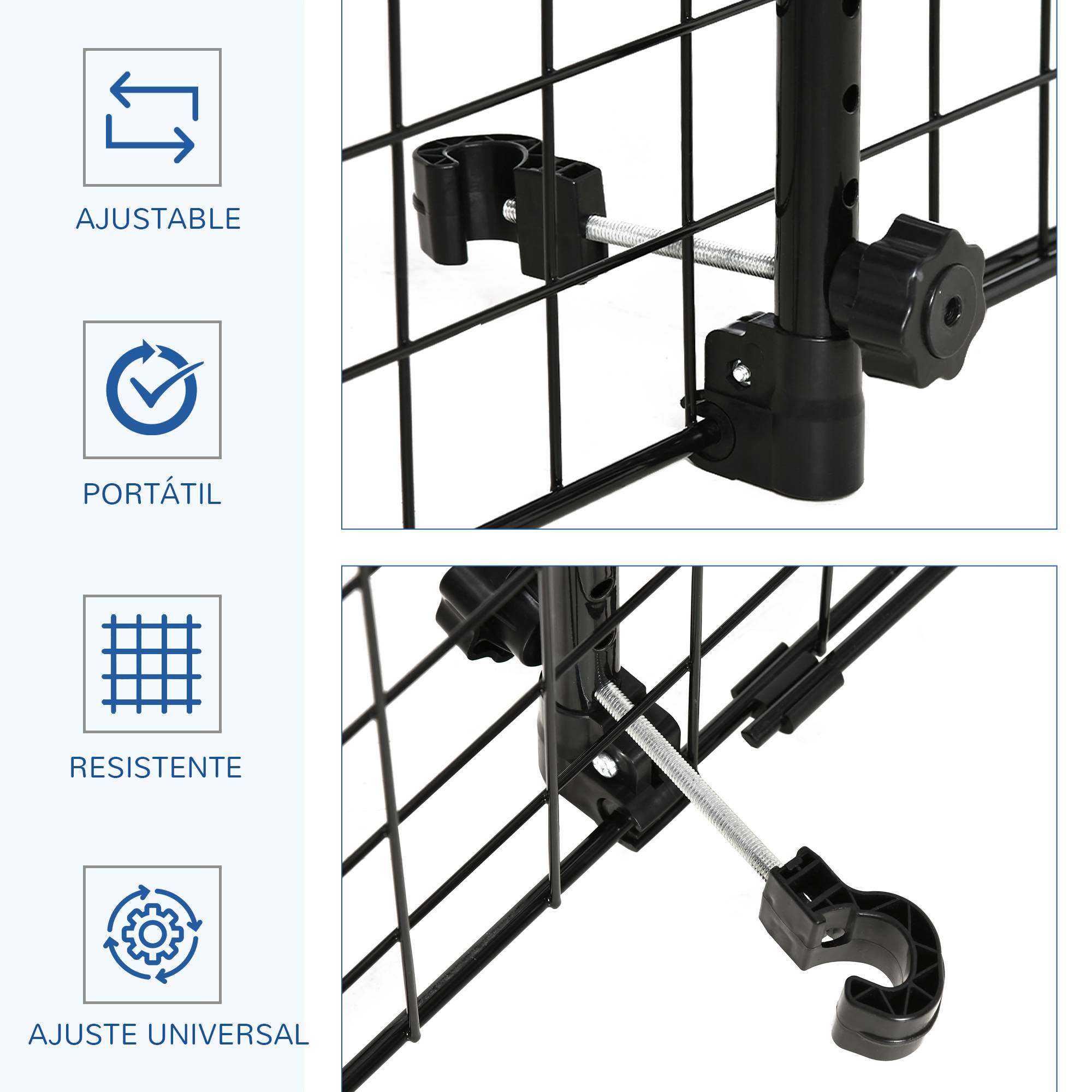 Barrière de Sécurité Universelle pour Chien en Voiture, Métal Extensible pour Sièges Arrière et Coffre, 91–152 x 30 cm, Noir - Image 6