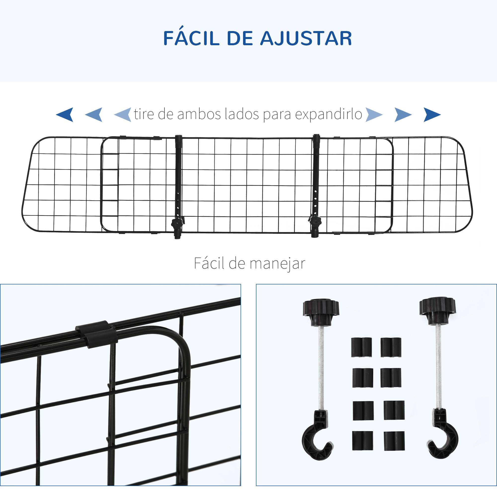 Barrière de Sécurité Universelle pour Chien en Voiture, Métal Extensible pour Sièges Arrière et Coffre, 91–152 x 30 cm, Noir - Image 7