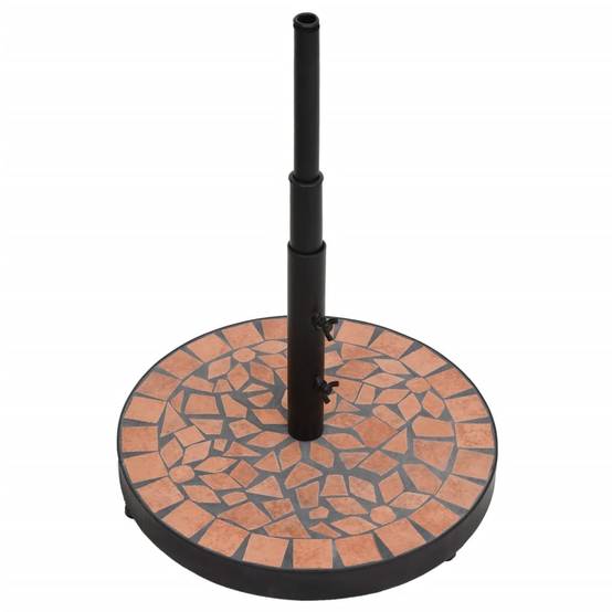 Pied de Parasol Rond en Fer et Céramique 12 kg Design Mosaïque pour Jardin Terre Cuite – ComfortXL Outdoor Living - Image 3