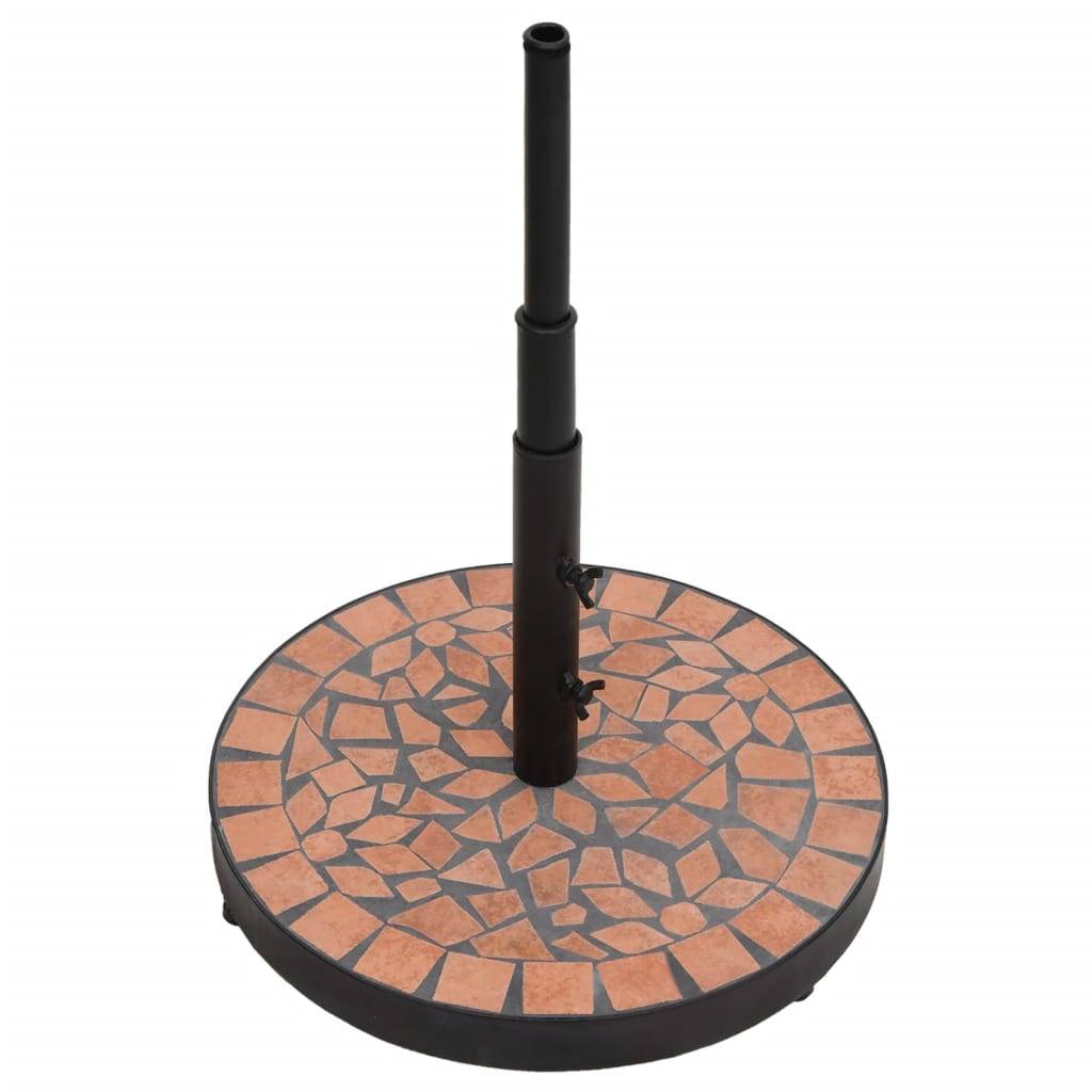 Pied de Parasol Rond en Fer et Céramique 12 kg Design Mosaïque pour Jardin Terre Cuite – ComfortXL Outdoor Living - Image 3