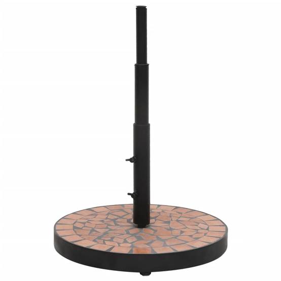 Pied de Parasol Rond en Fer et Céramique 12 kg Design Mosaïque pour Jardin Terre Cuite – ComfortXL Outdoor Living - Image 2