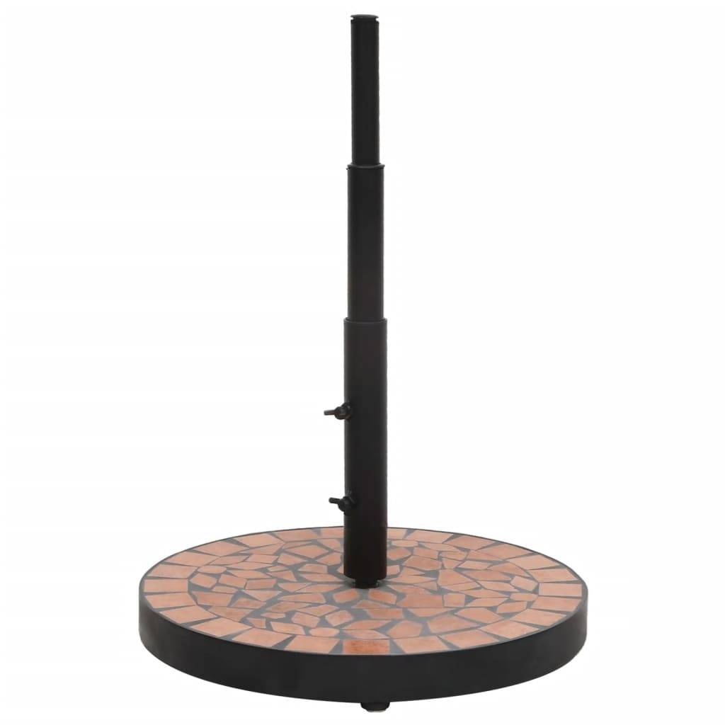 Pied de Parasol Rond en Fer et Céramique 12 kg Design Mosaïque pour Jardin Terre Cuite – ComfortXL Outdoor Living - Image 2