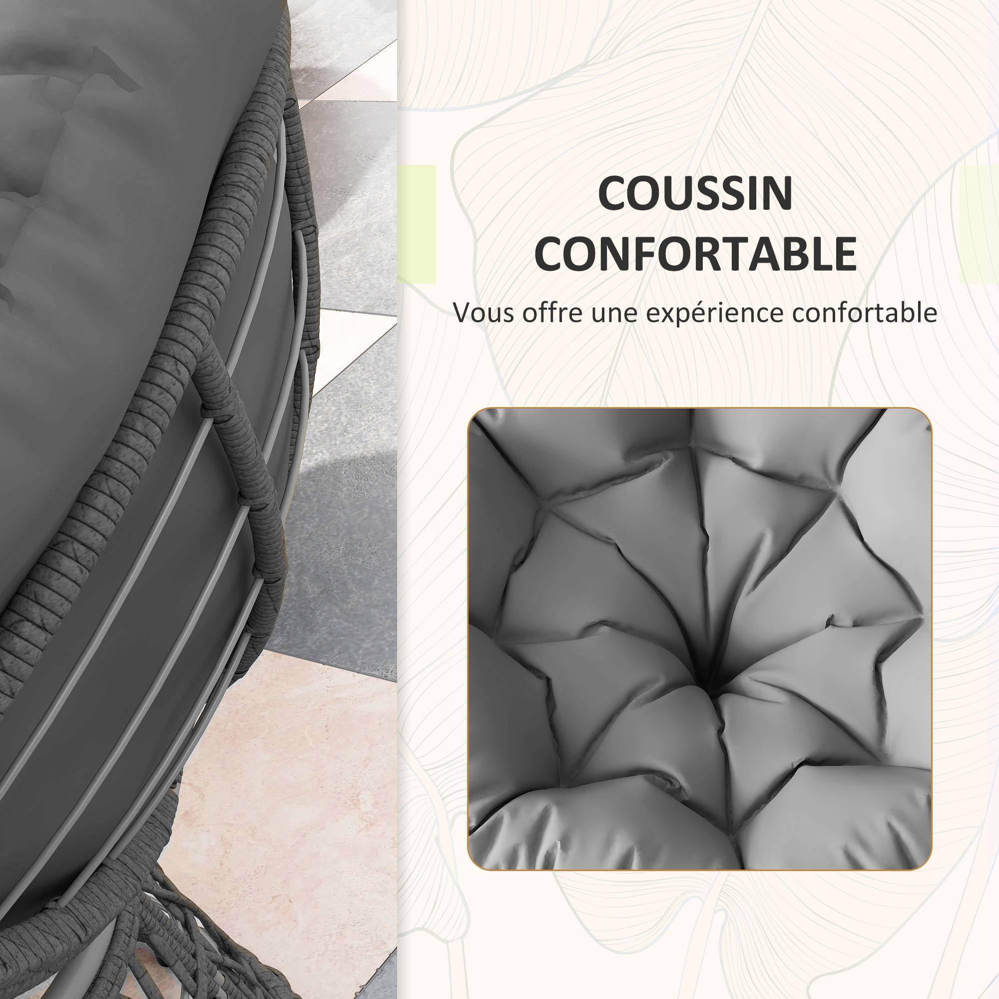 Ensemble salon de jardin 3 pièces | Mobilier de jardin Gris Résine tressée 85x70x82 cm - Image 8
