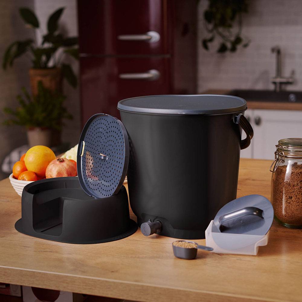 Kit 1 composteur bokashi ORGANKO ESSENTIAL 15,3L noir SKAZA - Imagen 3