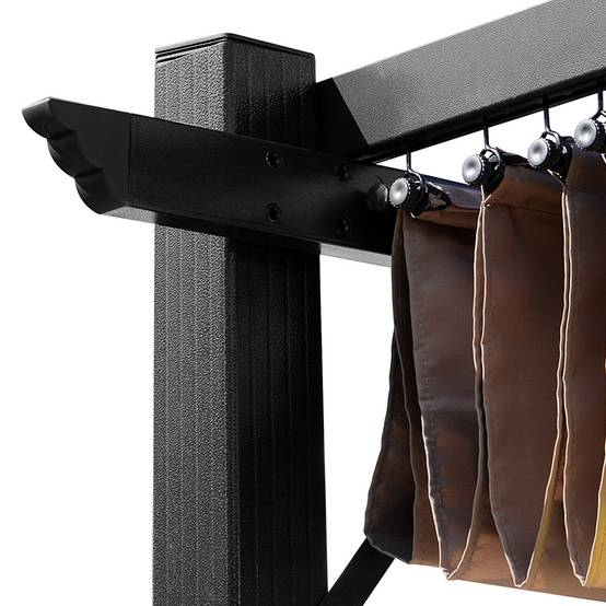 PANGIVO - Pergola aluminium gris et marron 300 x 400 x 223 cm - PANGIVO - Image 9