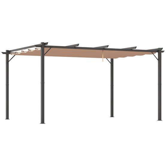 PANGIVO - Pergola aluminium gris et marron 300 x 400 x 223 cm - PANGIVO - Image 1