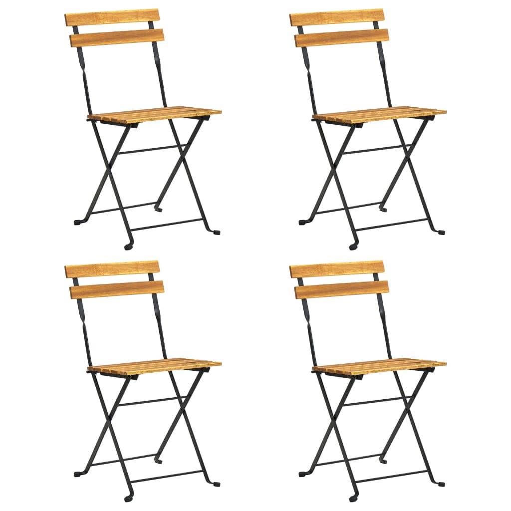 PANGIVO - Chaises de bistro pliables bois d'acacia massif 40 x 39 x 79 cm (lot de 4) - PANGIVO - Image 2
