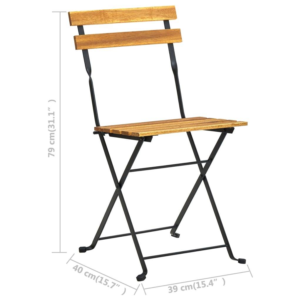 PANGIVO - Chaises de bistro pliables bois d'acacia massif 40 x 39 x 79 cm (lot de 4) - PANGIVO - Image 10