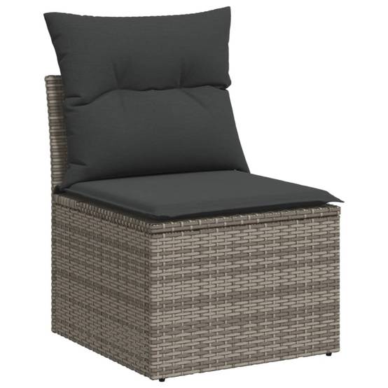 Salon de Jardin Bas 10 Places en Poly Rotin Gris avec Pouf Modulable et Coussins Déhoussables – ComfortXL Outdoor Living - Image 4