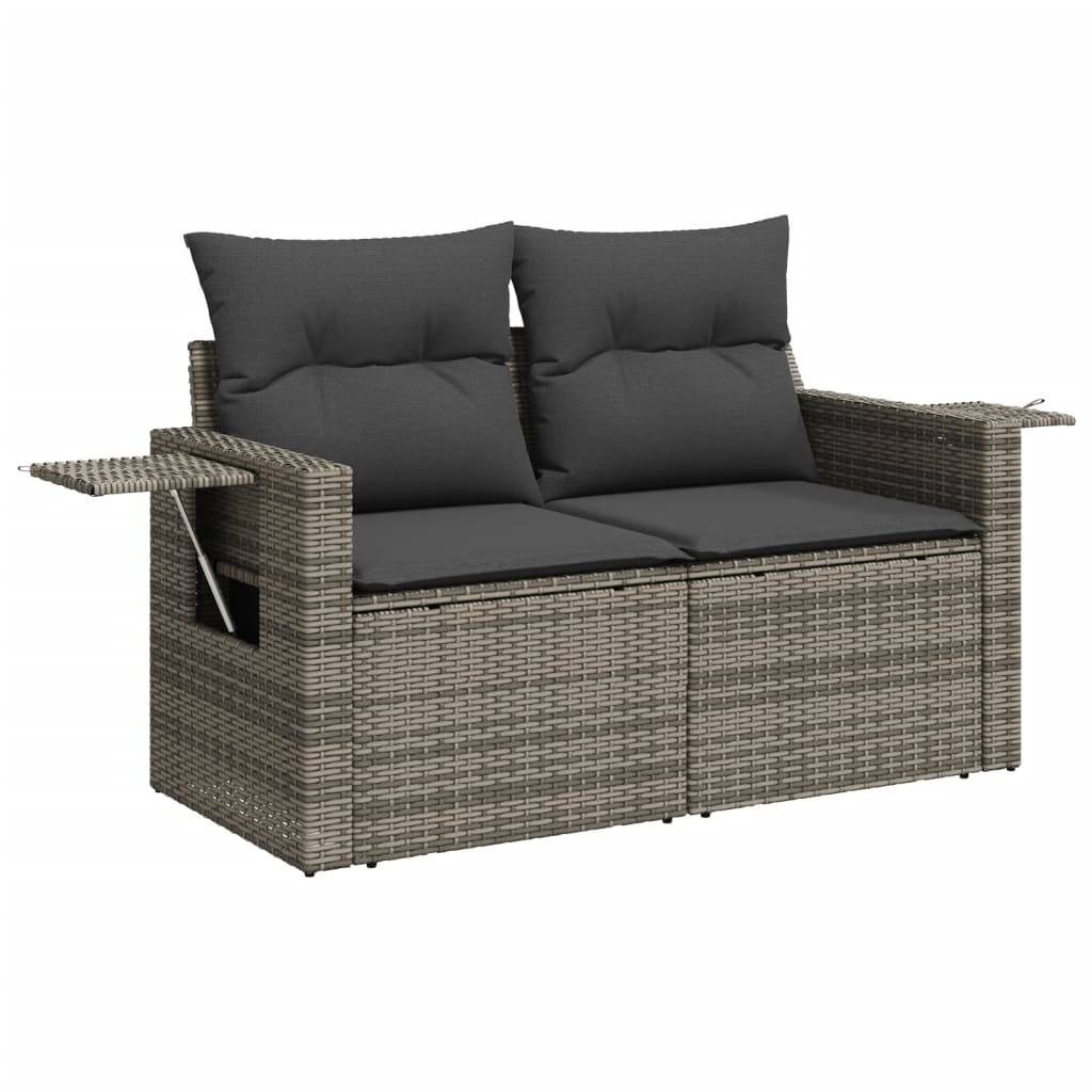 Salon de Jardin Bas 10 Places en Poly Rotin Gris avec Pouf Modulable et Coussins Déhoussables – ComfortXL Outdoor Living - Image 3