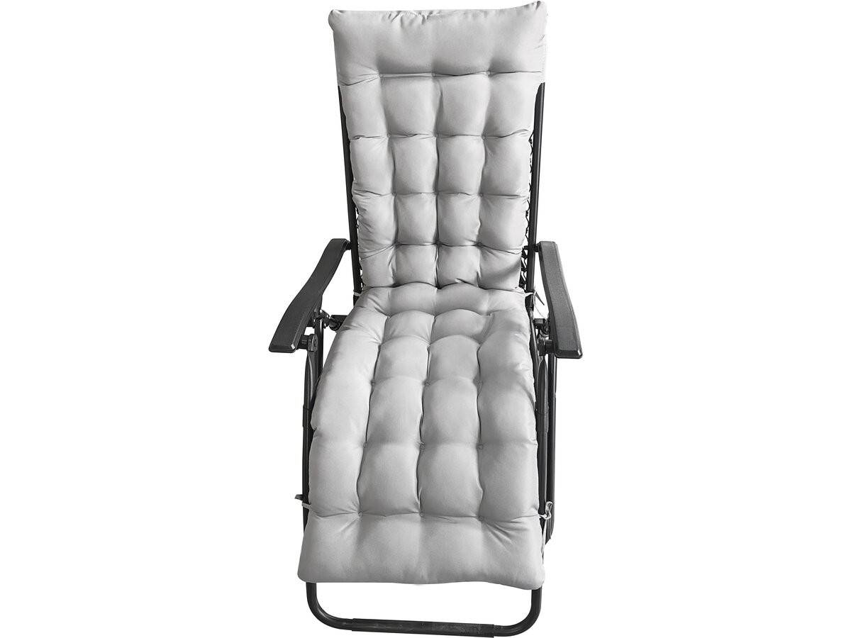 Fauteuil De Jardin Relax Zéro Gravité Avec Coussin Matelassé "sintra" - Gris -habitat Et Jardin - Image 4
