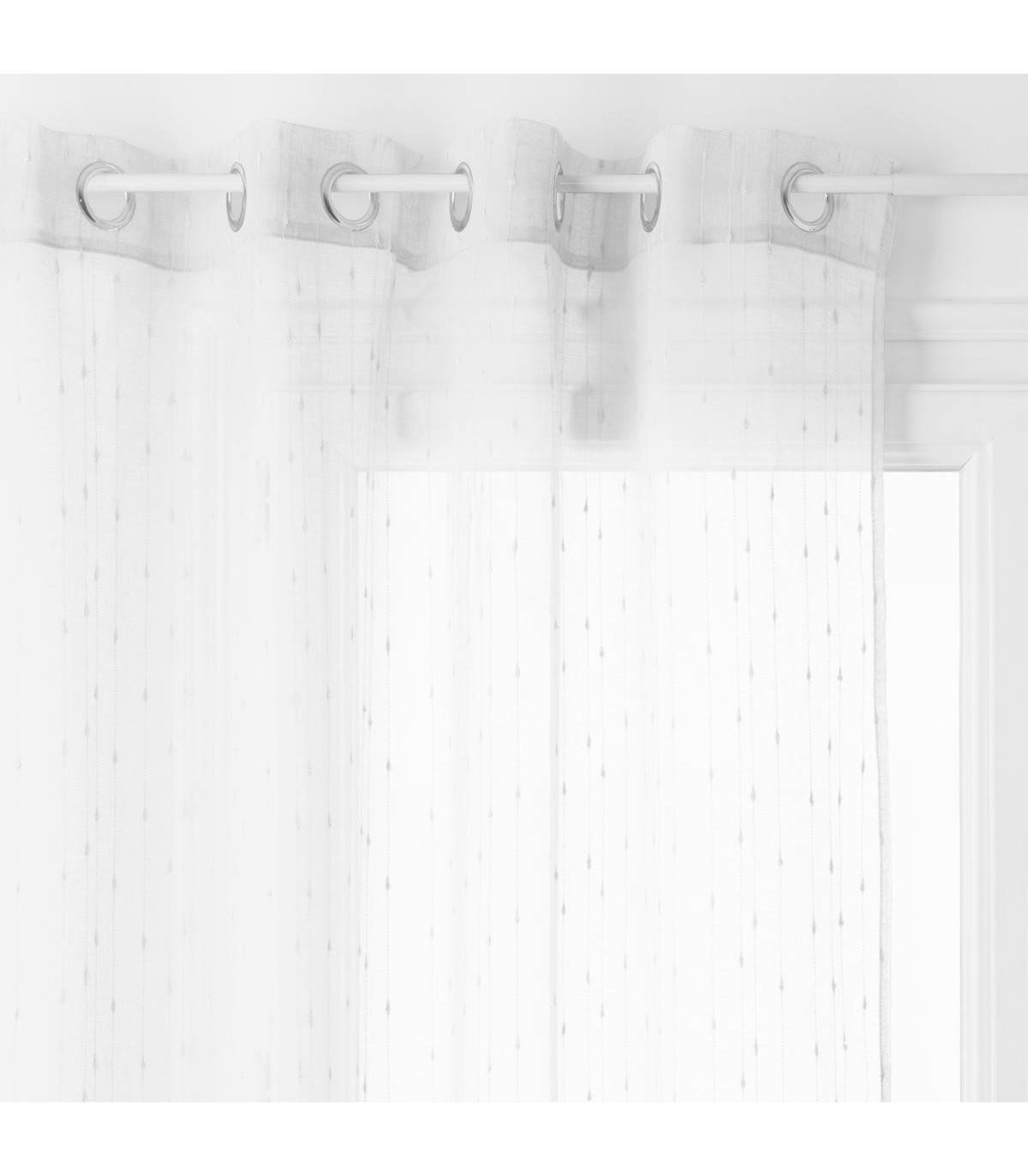 Voilage à œillets Blanc avec relief 140 x 240 cm - Imagen 1