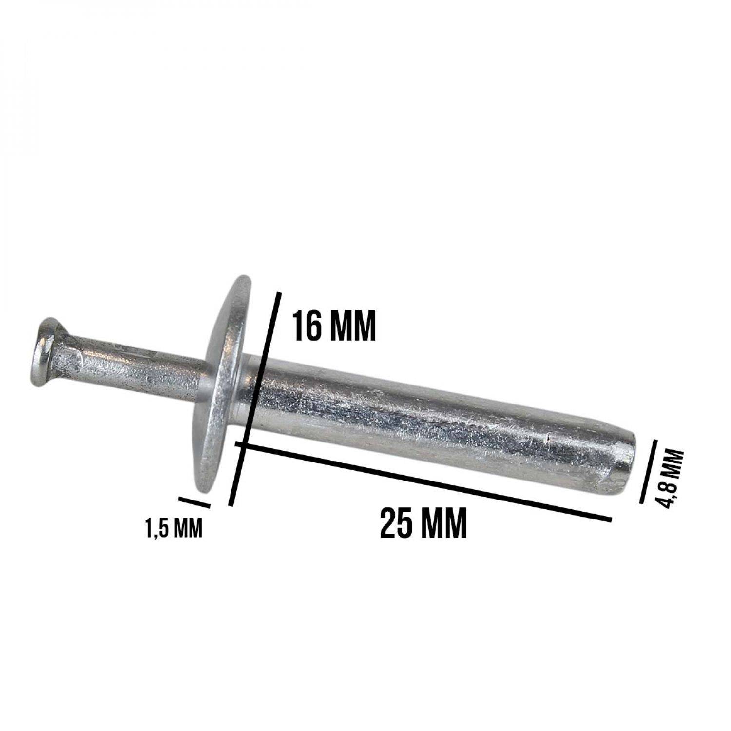 Linxor - Lot de 100 Rivets de fixation en inox 4.8 x 25 mm - Linxor - Imagen 3