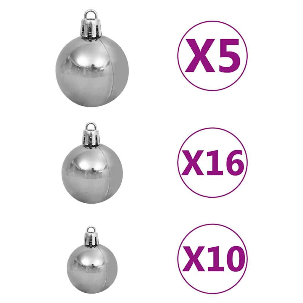 ComfortXL - Grand sapin de Noël artificiel effet neige LED et boules blanc 210cm – ComfortXL Outdoor Living - Image 8