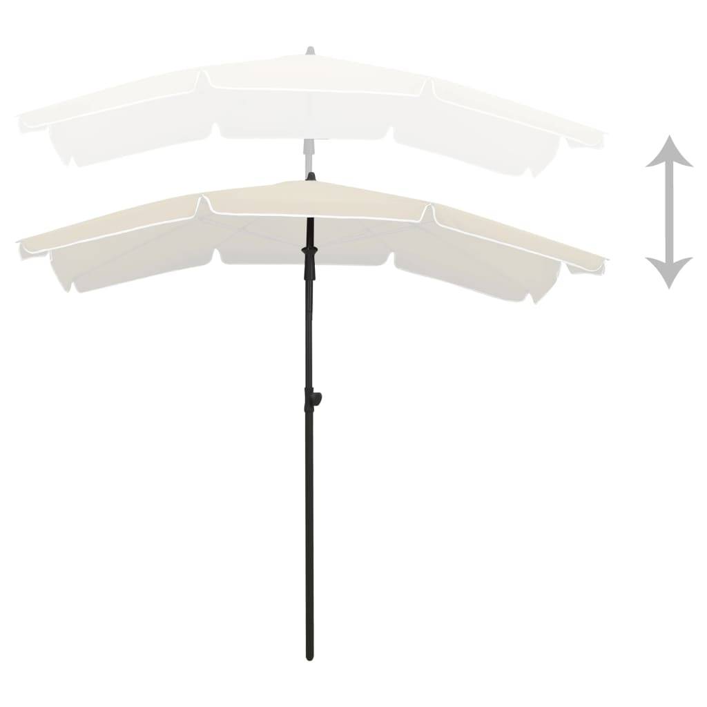 Helloshop26 - Parasol de jardin avec mât 200 x 130 cm sable - Imagen 2