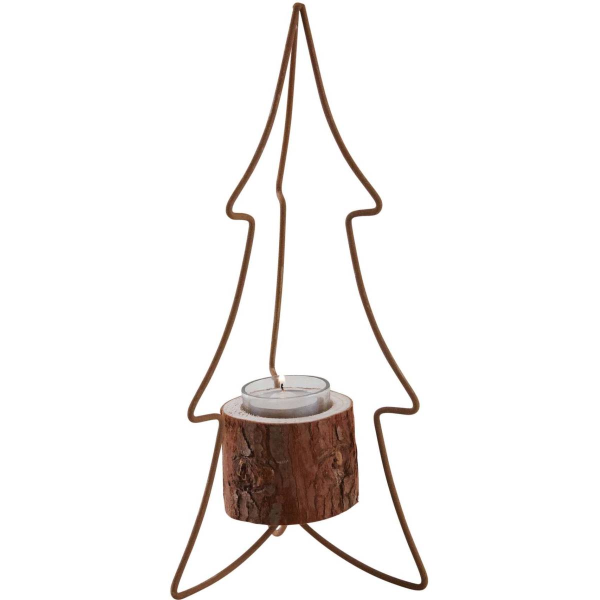 Aubry Gaspard - Photophore sapin en métal 31 cm