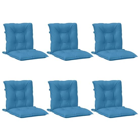 Lot de 6 Coussins d'extérieur - Coussins de chaise à dossier bas - Coussins de Siège pour intérieur et extérieur bleu mélangé tissu-JU11631 - Image 3
