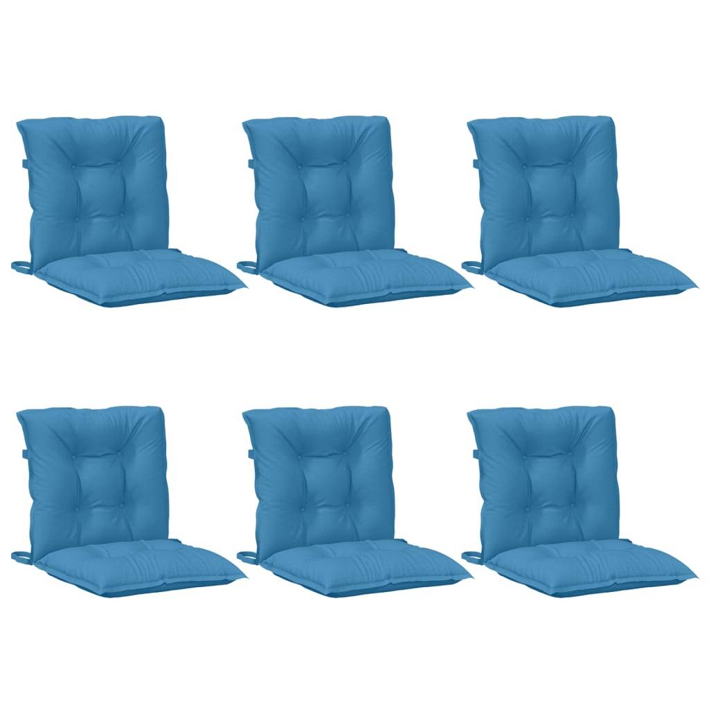 Lot de 6 Coussins d'extérieur - Coussins de chaise à dossier bas - Coussins de Siège pour intérieur et extérieur bleu mélangé tissu-JU11631 - Image 3
