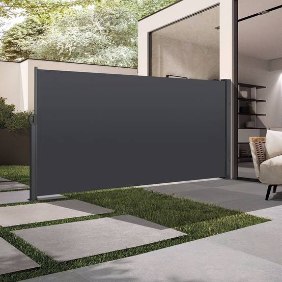 ComfortXL - Store latéral rétractable Aluminium pour Terrasse Brise-vue anti-vent 160x300cm Gris Foncé - ComfortXL Outdoor Living - Image 1