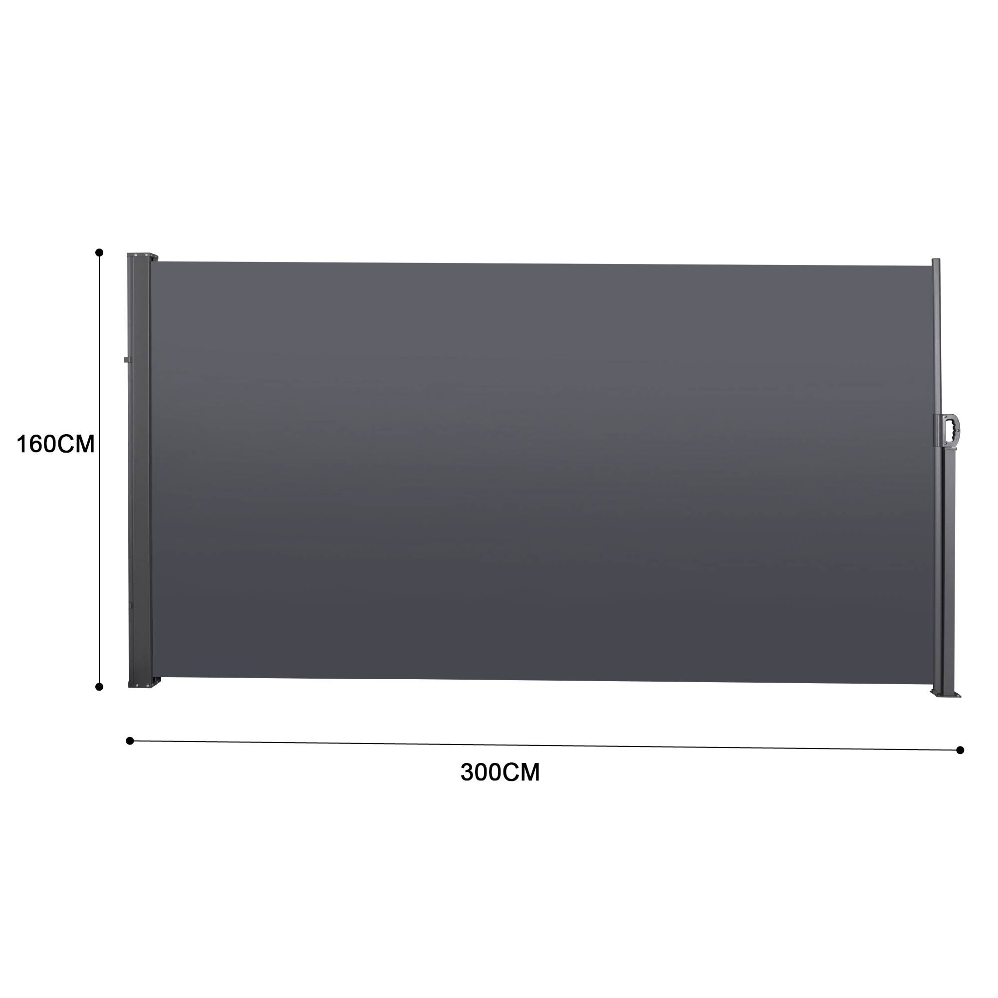 ComfortXL - Store latéral rétractable Aluminium pour Terrasse Brise-vue anti-vent 160x300cm Gris Foncé - ComfortXL Outdoor Living - Image 6