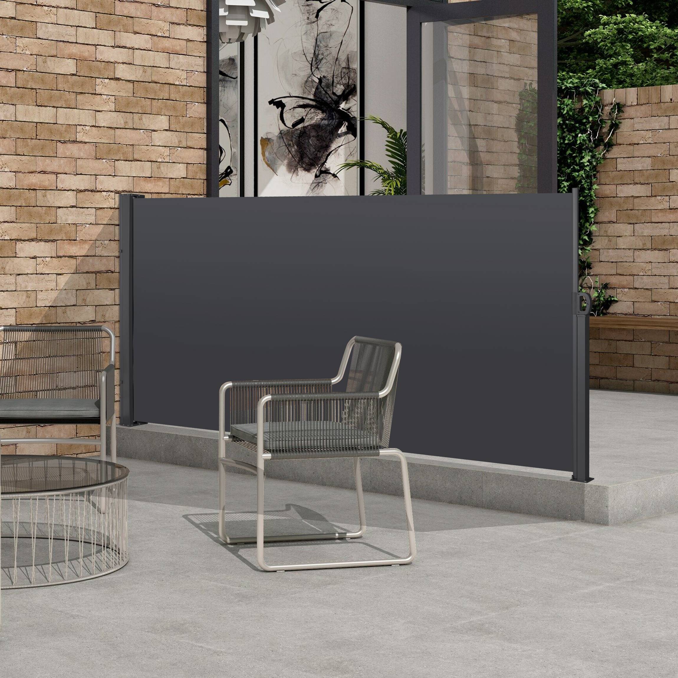 ComfortXL - Store latéral rétractable Aluminium pour Terrasse Brise-vue anti-vent 160x300cm Gris Foncé - ComfortXL Outdoor Living - Image 5