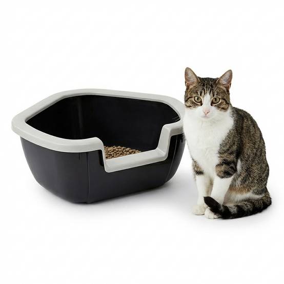 Ferplast - Ferplast Bac Litiere pour Chat, Maison de toilette pour Chat, Bac à litière d'angle, avec Bords Hauts et Entrée Basse, 57,5 x 51,5 x H 22 cm, Bac à - Imagen 4