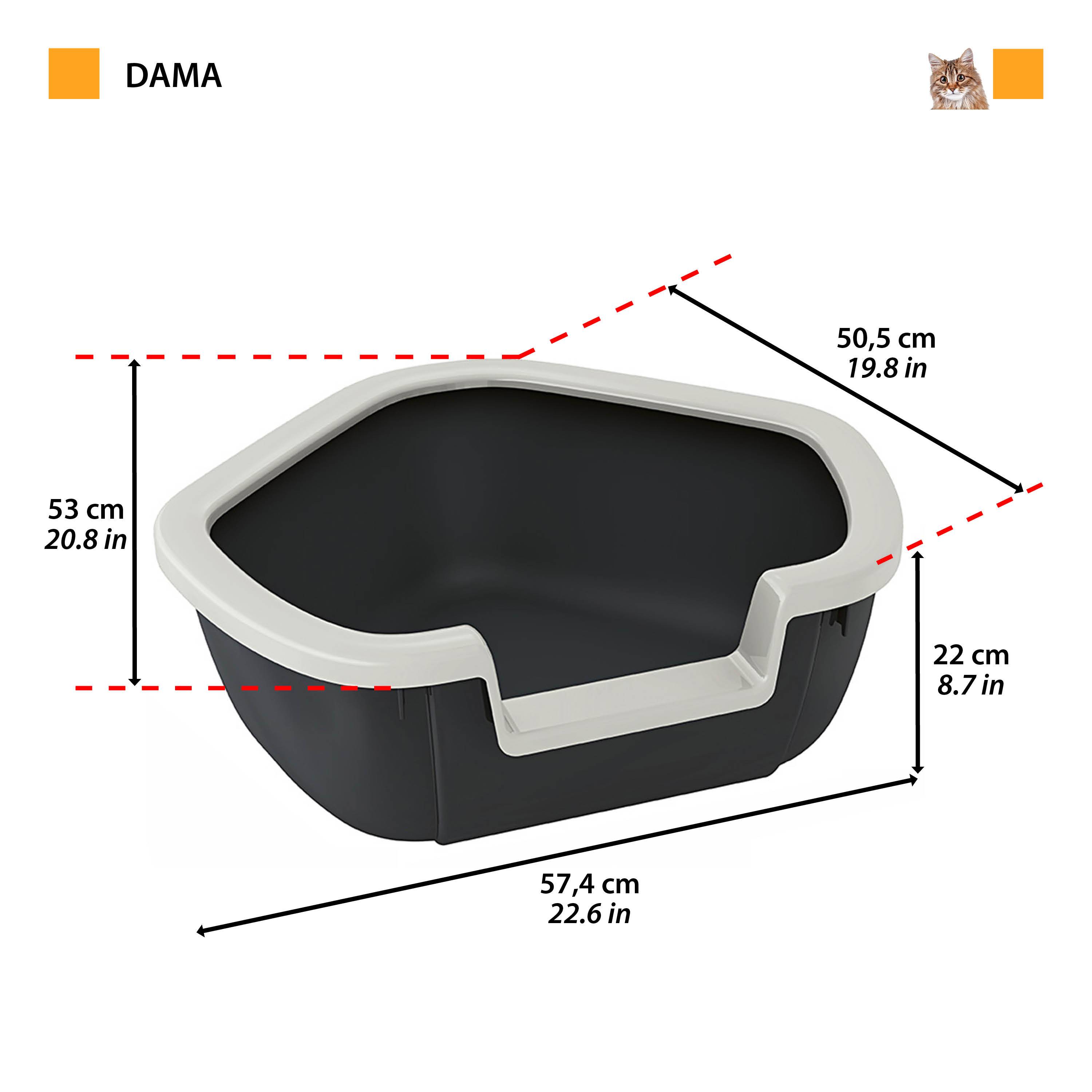 Ferplast - Ferplast Bac Litiere pour Chat, Maison de toilette pour Chat, Bac à litière d'angle, avec Bords Hauts et Entrée Basse, 57,5 x 51,5 x H 22 cm, Bac à - Imagen 2