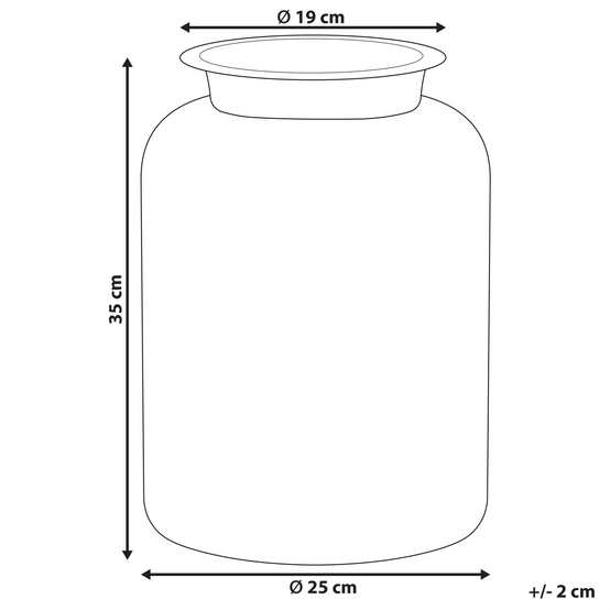 Vase à Fleurs Brun Doré en Verre 35 cm Accessoire Décoratif Fait Main de Forme Ronde à Col Large pour Buffet Design Moderne - Image 3