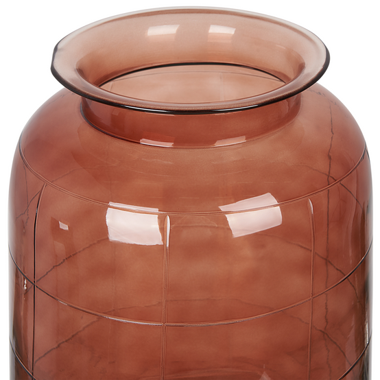 Vase à Fleurs Brun Doré en Verre 35 cm Accessoire Décoratif Fait Main de Forme Ronde à Col Large pour Buffet Design Moderne - Image 5