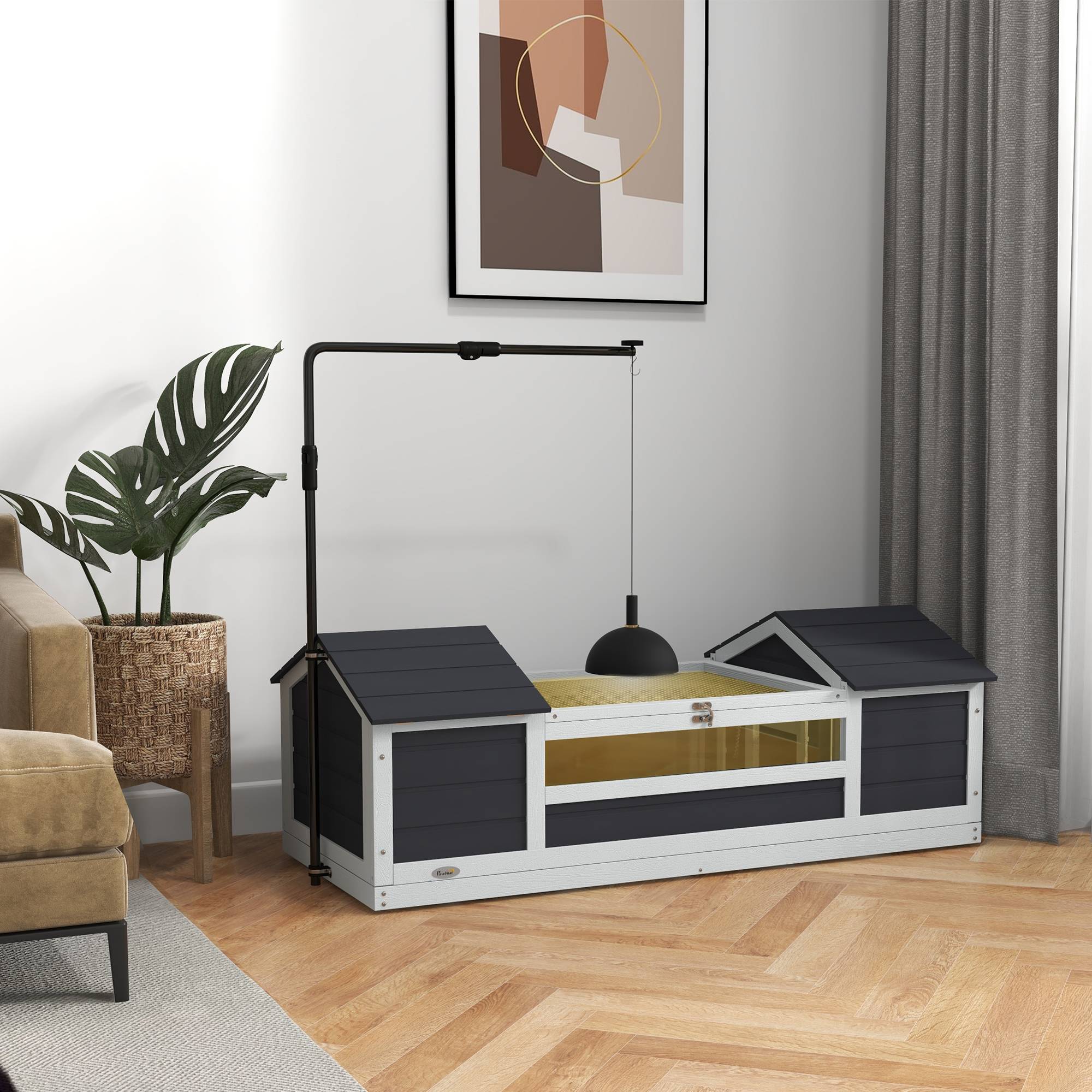 Enclos pour tortue bois gris 120 x 56.5 x 43 cm - PANGIVO - Image 3