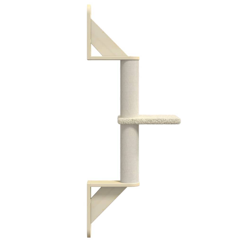 Arbre à chat mural - Arbre à grimper pour chat - Tour à chat avec griffoir crème 85,5 cm - Image 5