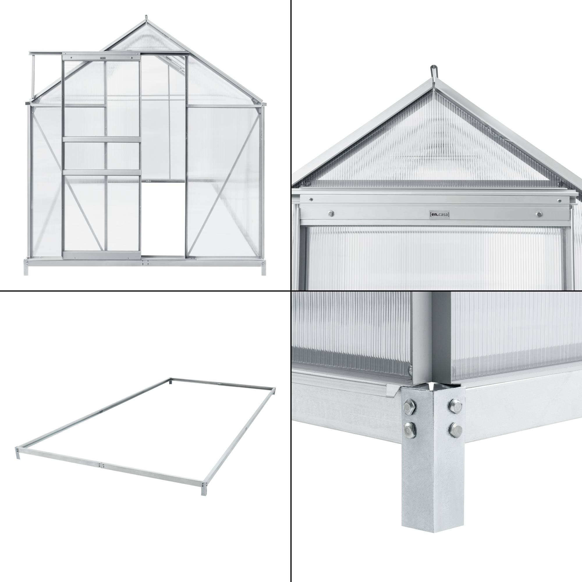 [en.casa] - Serre de jardin Oisterwijk à porte coulissante en polycarbonate 7,03 m² [en.casa] - Imagen 5