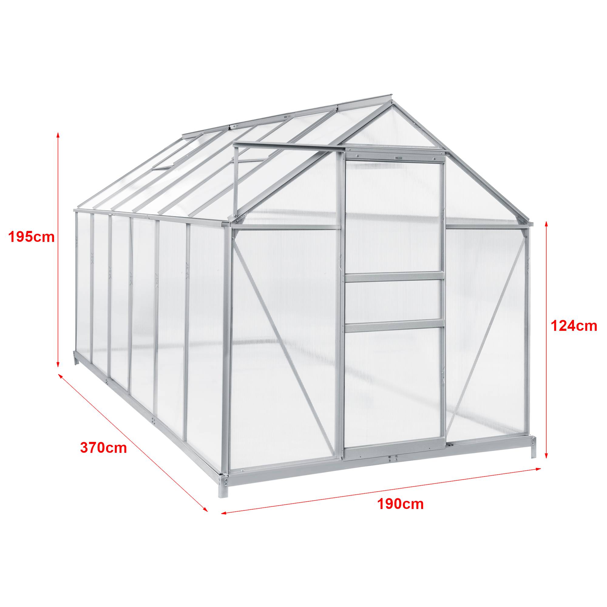[en.casa] - Serre de jardin Oisterwijk à porte coulissante en polycarbonate 7,03 m² [en.casa] - Imagen 3