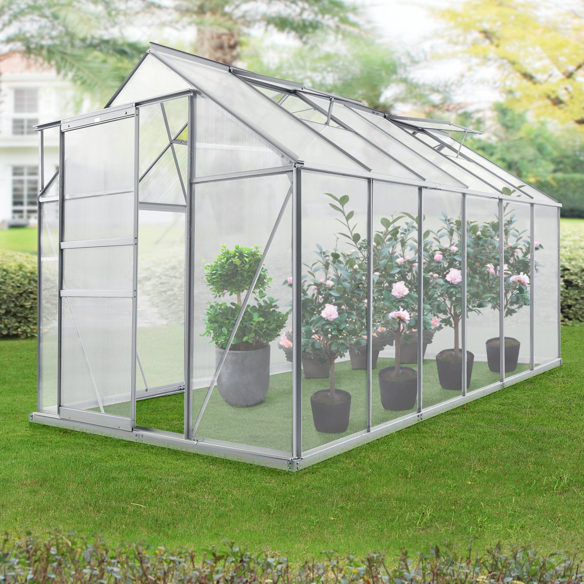 [en.casa] - Serre de jardin Oisterwijk à porte coulissante en polycarbonate 7,03 m² [en.casa] - Imagen 2