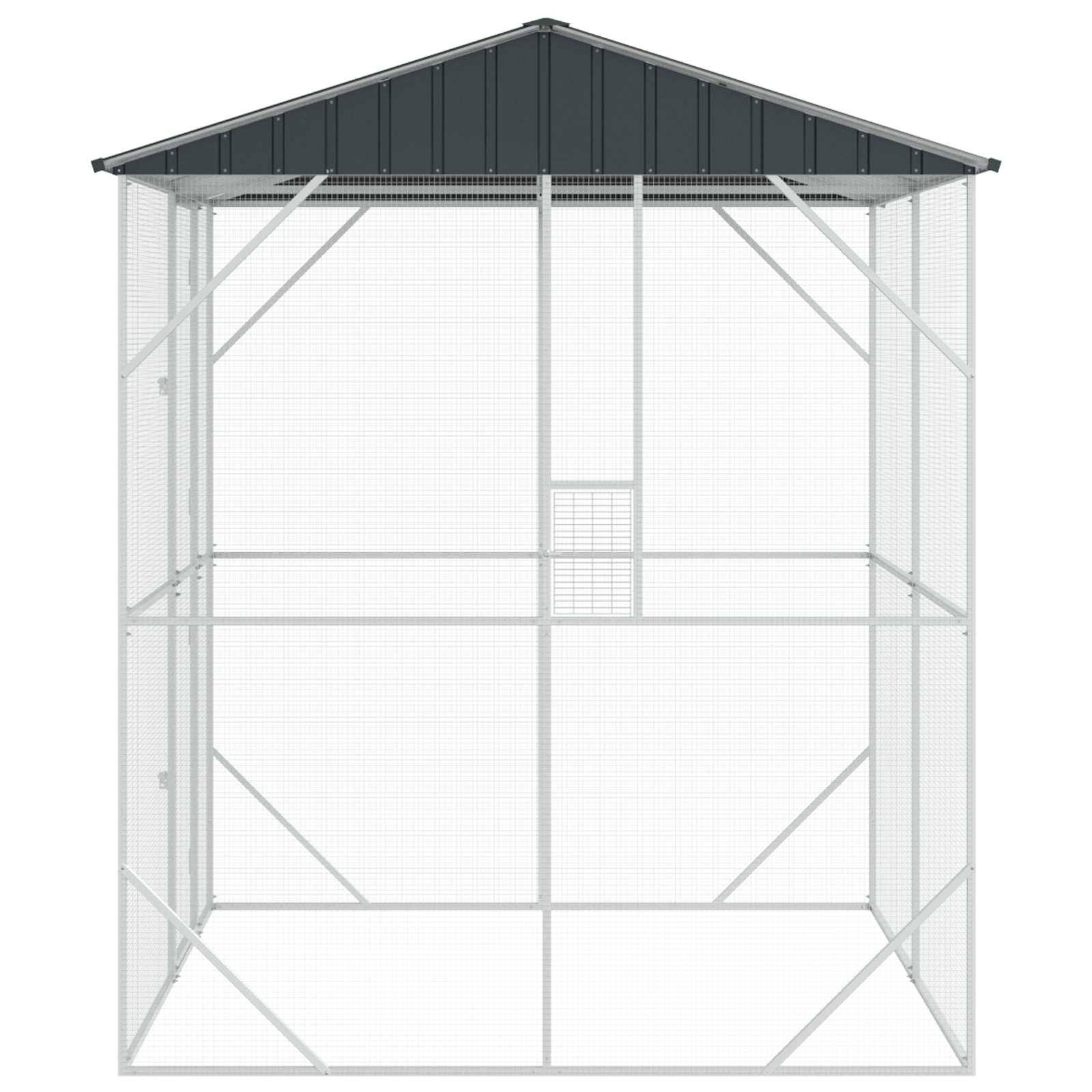Volière Jardin Acier Galvanisé Esthétique 215x208cm Anthracite - ComfortXL Outdoor Living - Image 4
