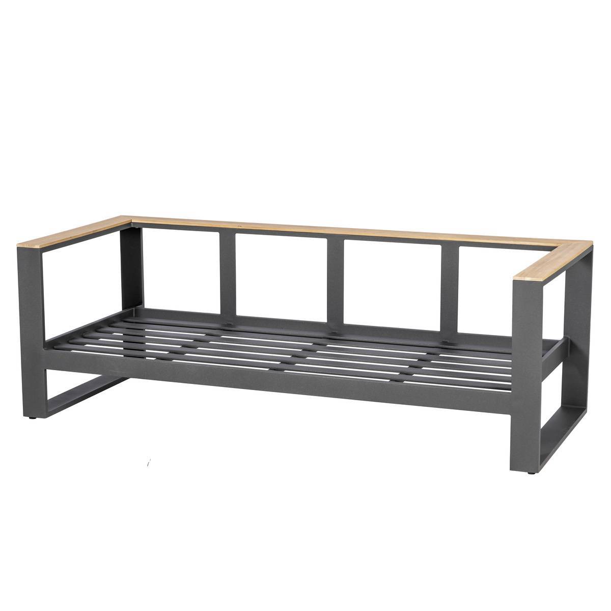 Hesperide - Canapé de jardin "Emperia" graphite en aluminium traité époxy et acacia Hespéride - Imagen 2