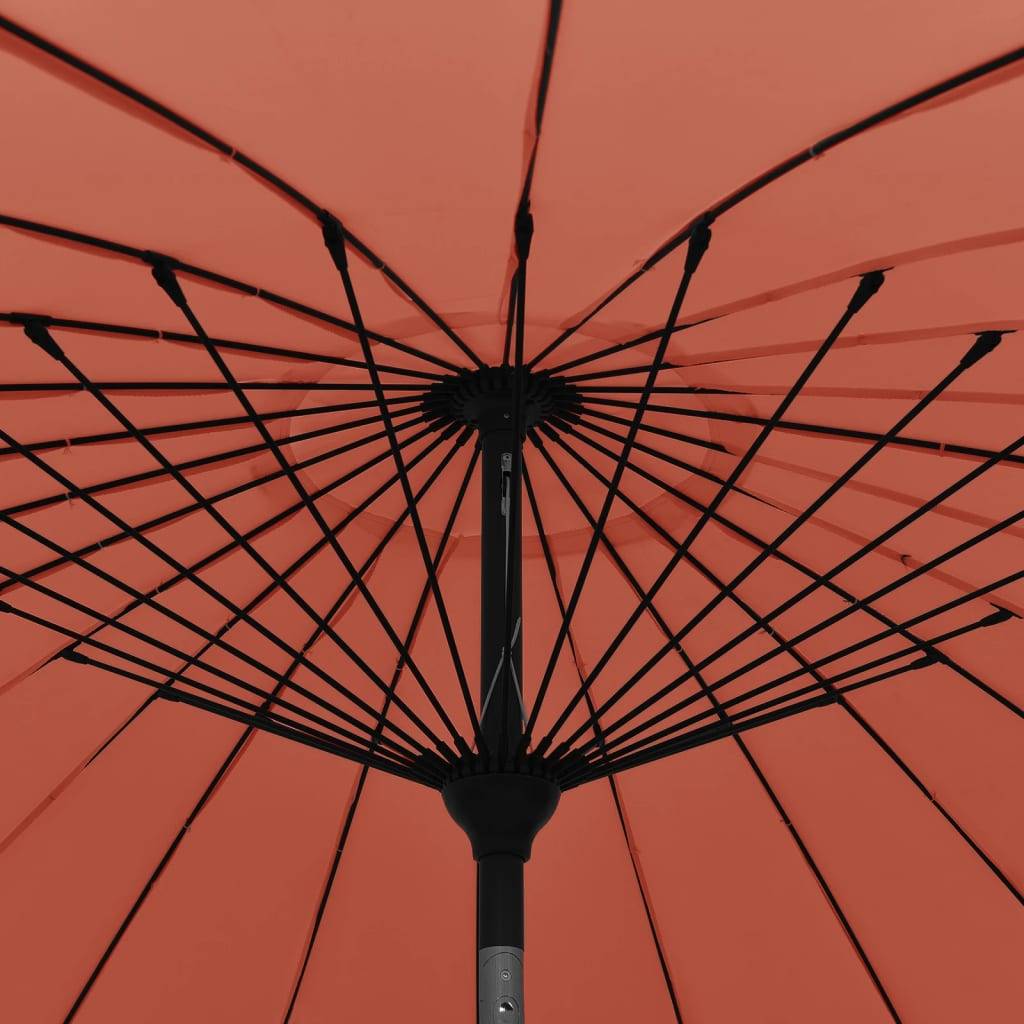 Helloshop26 - Parasol d'extérieur et mât avec aluminium 270 cm terre cuite - Imagen 4